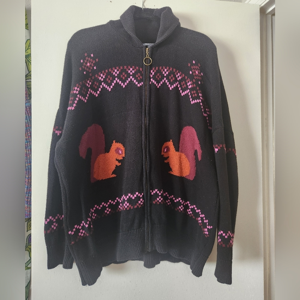 Modcloth squirrel zip sweater